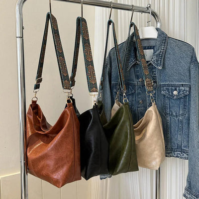 Chelsey - Bolsa de hombro de cuero vegano vintage