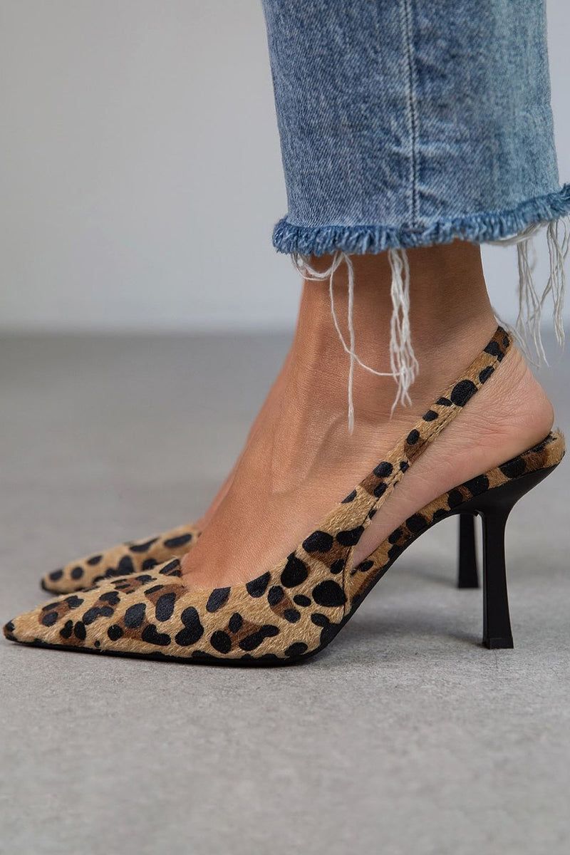 Liorina | Zapatos Tacón Kaki Estampado Leopardo
